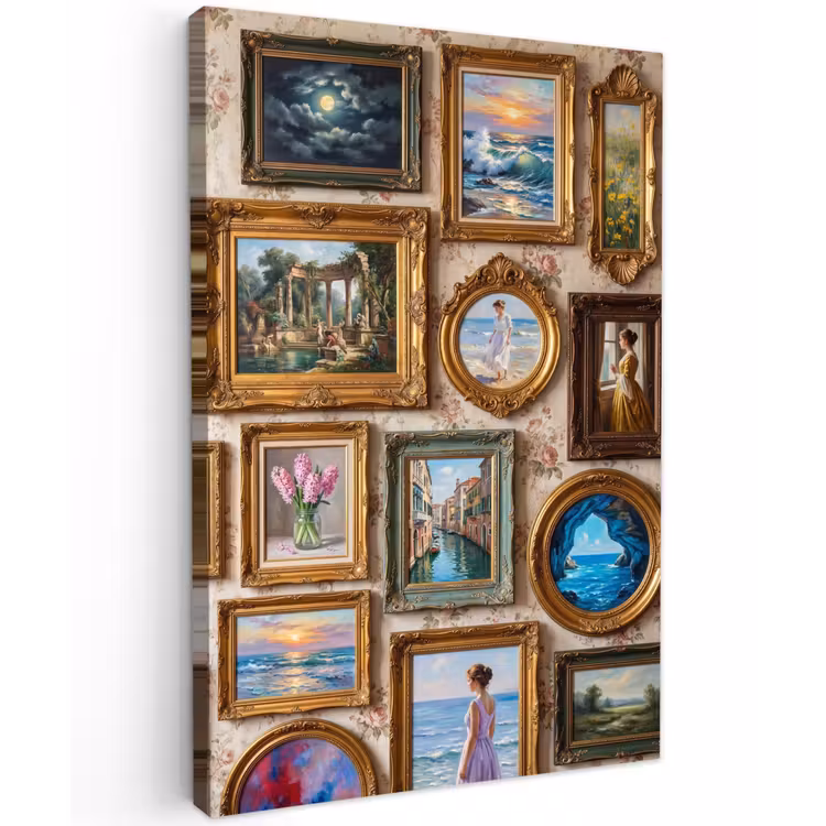 Interieur - Kunst - Collectie - Klassiek - Goud Tuinposter op houten frame 2 cm dik klein -3d