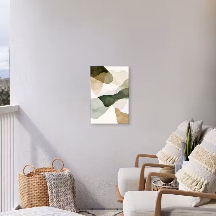 Japandi - Abstract - Groen Tuinposter op houten frame 2 cm dik klein -sfeer1