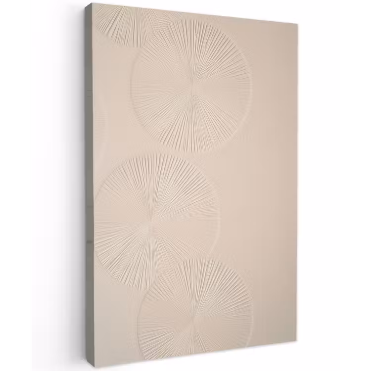 Japandi - Beige - Modern Tuinposter op houten frame 2 cm dik klein -3d