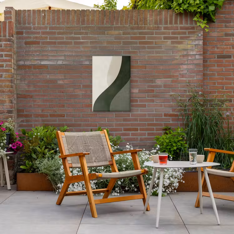 Japandi - Groen - Abstract - Modern Tuinposter op houten frame 2 cm dik klein -sfeer3