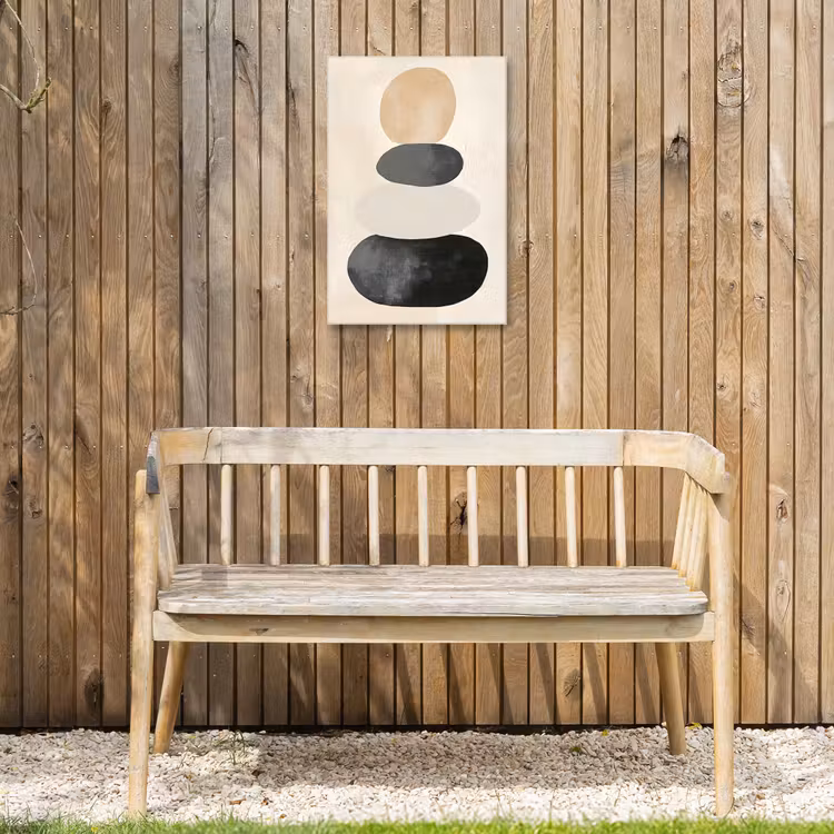 Japandi - Wabi sabi - Beige Tuinposter op houten frame 2 cm dik klein -sfeer4