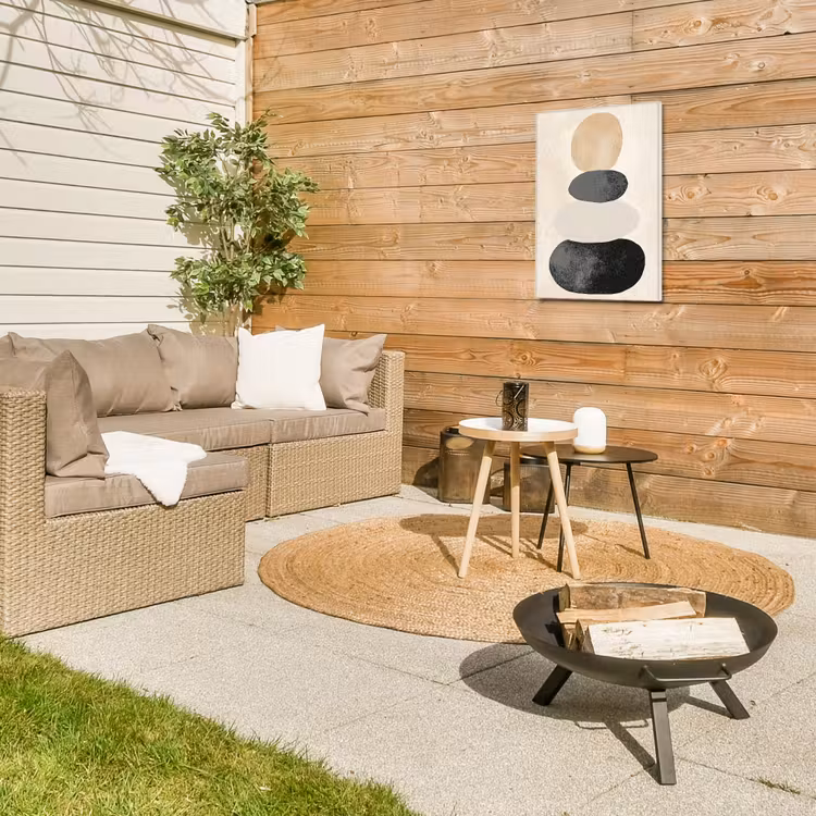 Japandi - Wabi sabi - Beige Tuinposter op houten frame 2 cm dik klein -sfeer2