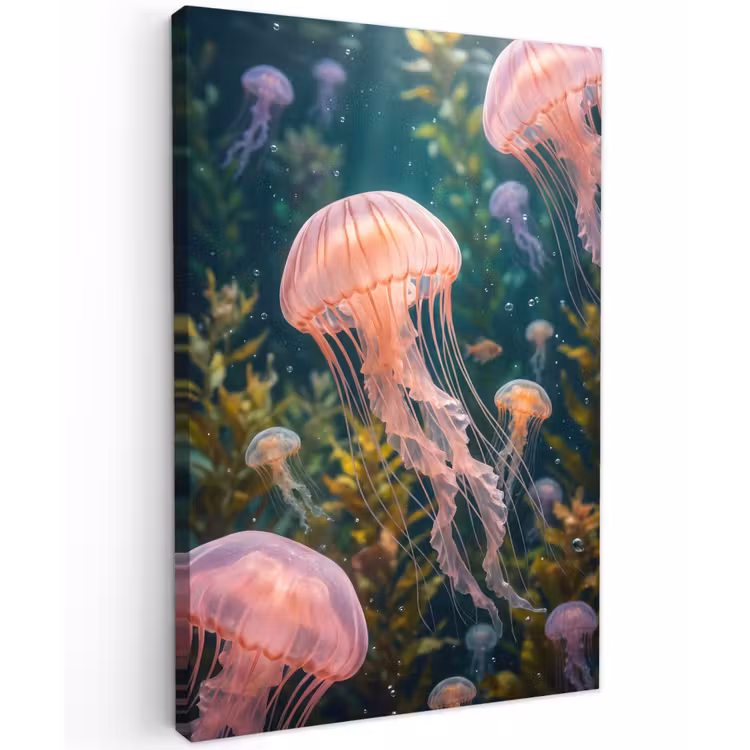 Kwal - Roze - Onderwater - Zeeleven - Dieren Tuinposter op houten frame 2 cm dik klein -3d