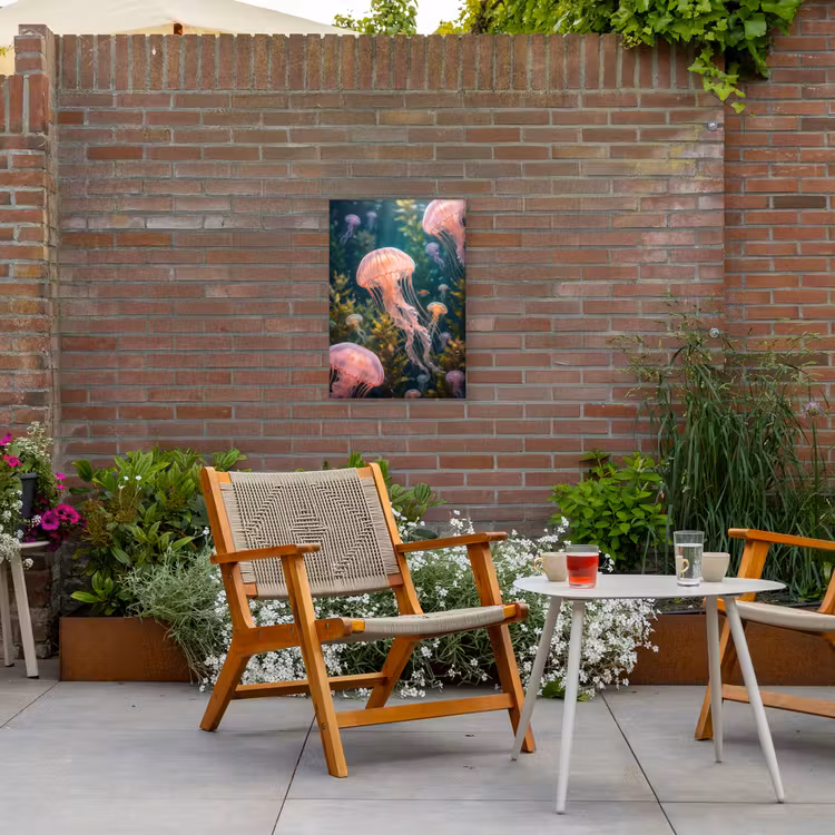 Kwal - Roze - Onderwater - Zeeleven - Dieren Tuinposter op houten frame 2 cm dik klein -sfeer3
