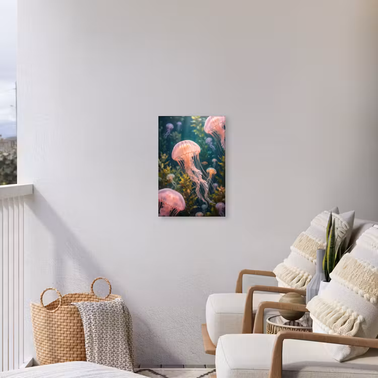 Kwal - Roze - Onderwater - Zeeleven - Dieren Tuinposter op houten frame 2 cm dik klein -sfeer1