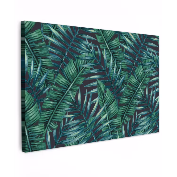 Jungle - Bladeren - Tropisch Tuinposter op houten frame 2 cm dik middel -3d