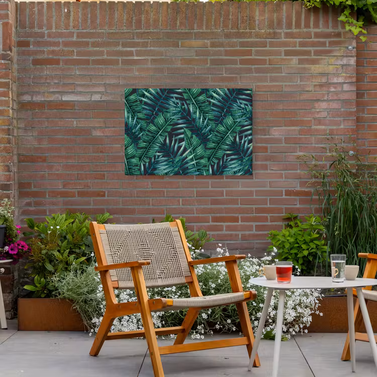 Jungle - Bladeren - Tropisch Tuinposter op houten frame 2 cm dik middel -sfeer3