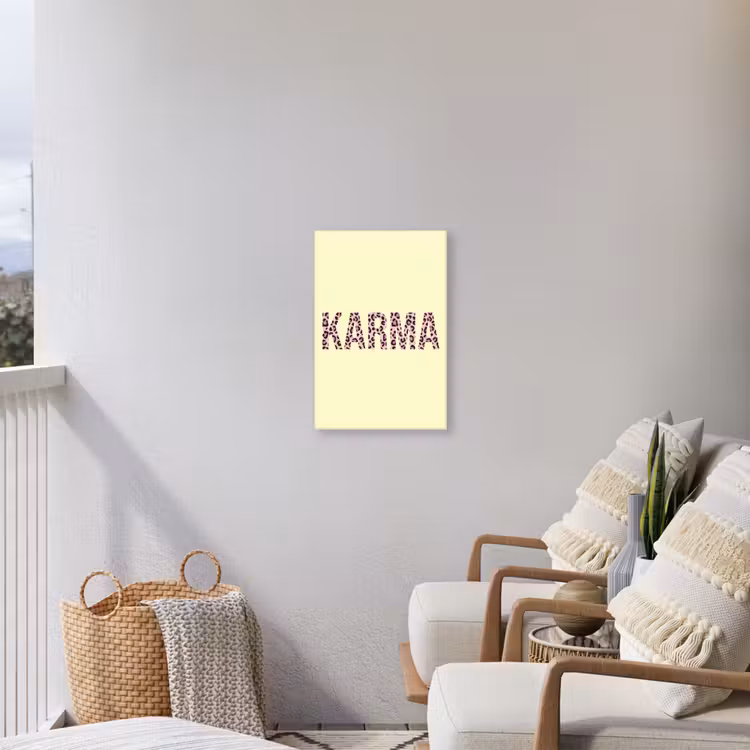 Karma - Luipaardprint - Geel Tuinposter op houten frame 2 cm dik klein -sfeer1