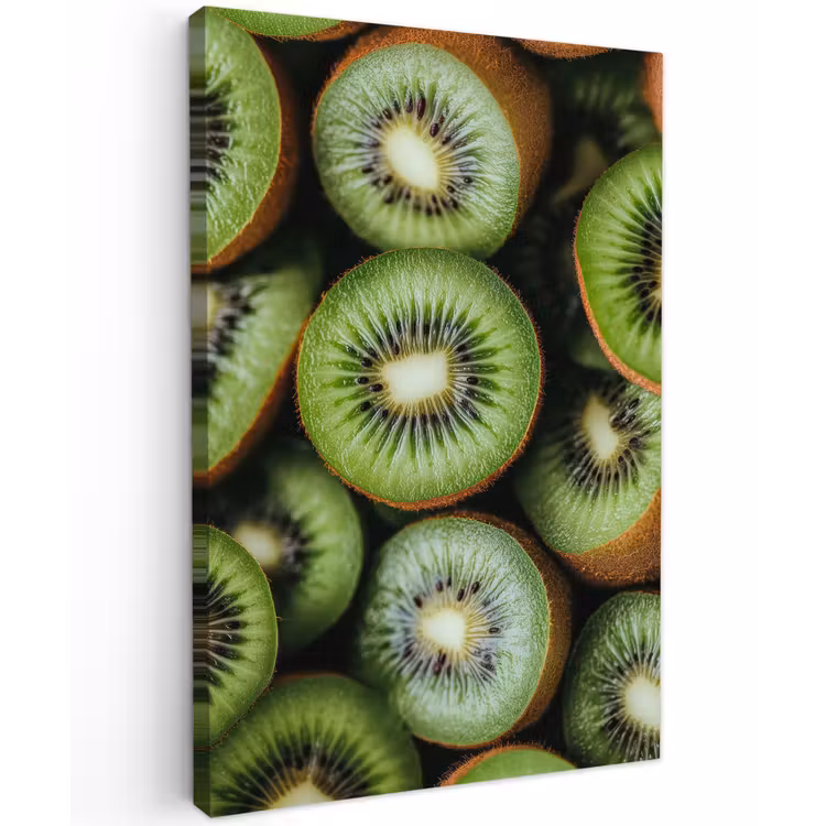 Kiwi - Fruit - Groen Tuinposter op houten frame 2 cm dik klein -3d