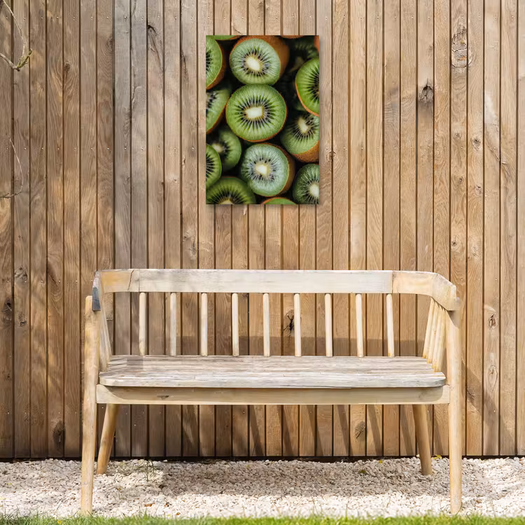 Kiwi - Fruit - Groen Tuinposter op houten frame 2 cm dik klein -sfeer4