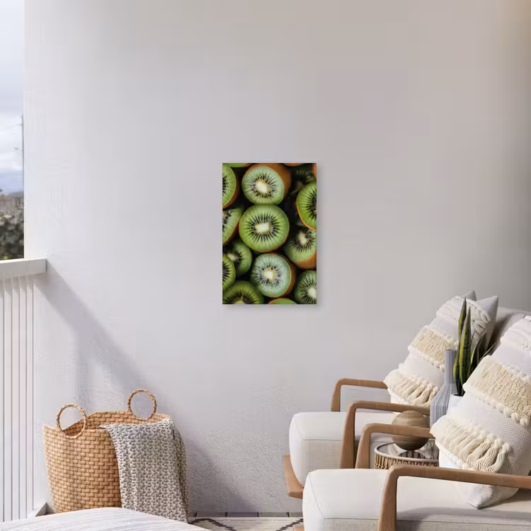 Kiwi - Fruit - Groen Tuinposter op houten frame 2 cm dik klein -sfeer1