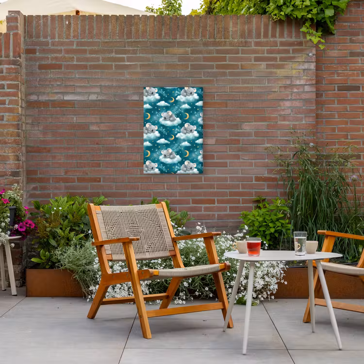 Koala's - Betoverend - Blauw Tuinposter op houten frame 2 cm dik klein 841 -sfeer3