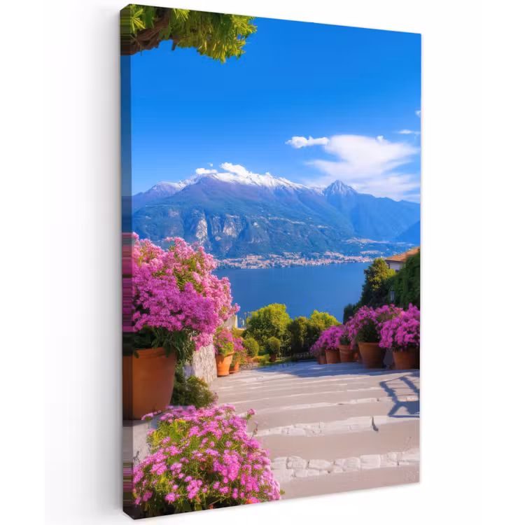 Lake Como - Italië - Landschap Tuinposter op houten frame 2 cm dik klein -3d