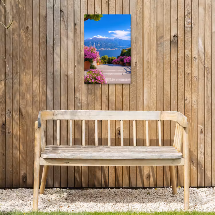 Lake Como - Italië - Landschap Tuinposter op houten frame 2 cm dik klein -sfeer4