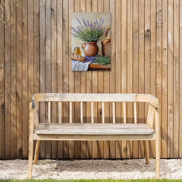 Lavendel - Brood - Stilleven Tuinposter op houten frame 2 cm dik klein -sfeer4