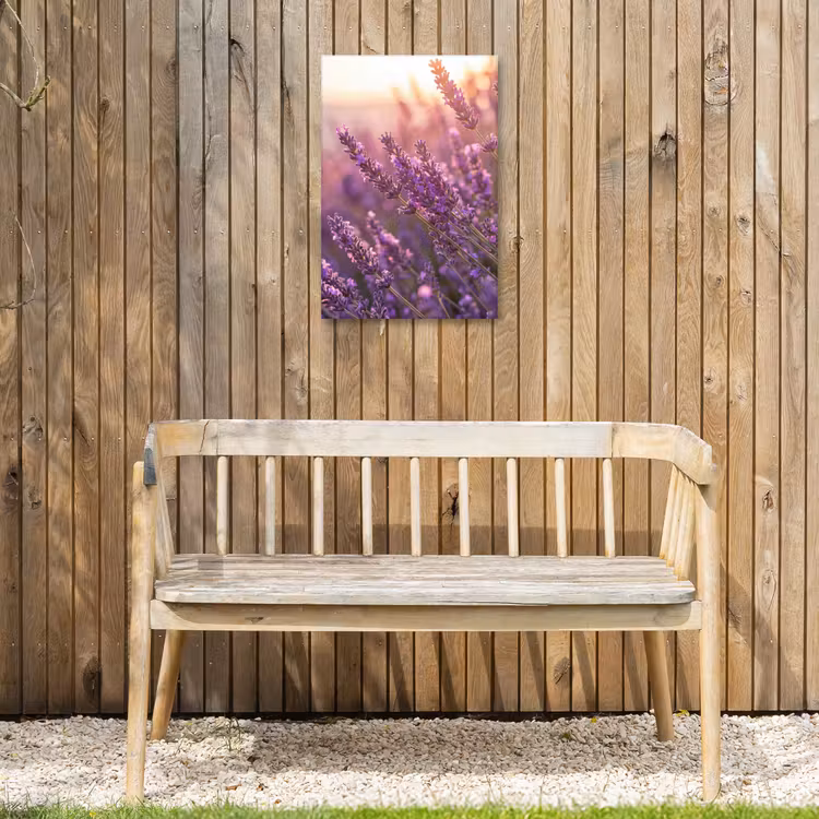 Lavendel - Paars - Zonlicht Tuinposter op houten frame 2 cm dik klein -sfeer4