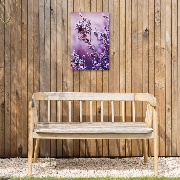 Lavendel - Winter - Bloemen - Paars Tuinposter op houten frame 2 cm dik klein -sfeer4
