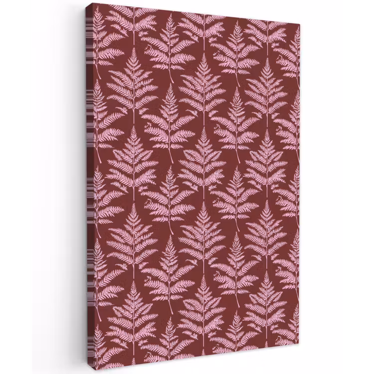 Blad - Patroon - Paars Tuinposter op houten frame 2 cm dik klein 841 -3d