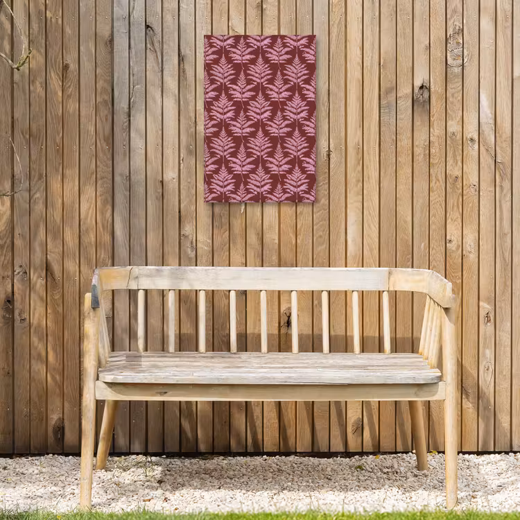 Blad - Patroon - Paars Tuinposter op houten frame 2 cm dik klein 841 -sfeer4