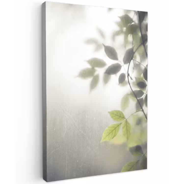 Blad - Schaduw - Natuur - Abstract - Groen Tuinposter op houten frame 2 cm dik klein -3d