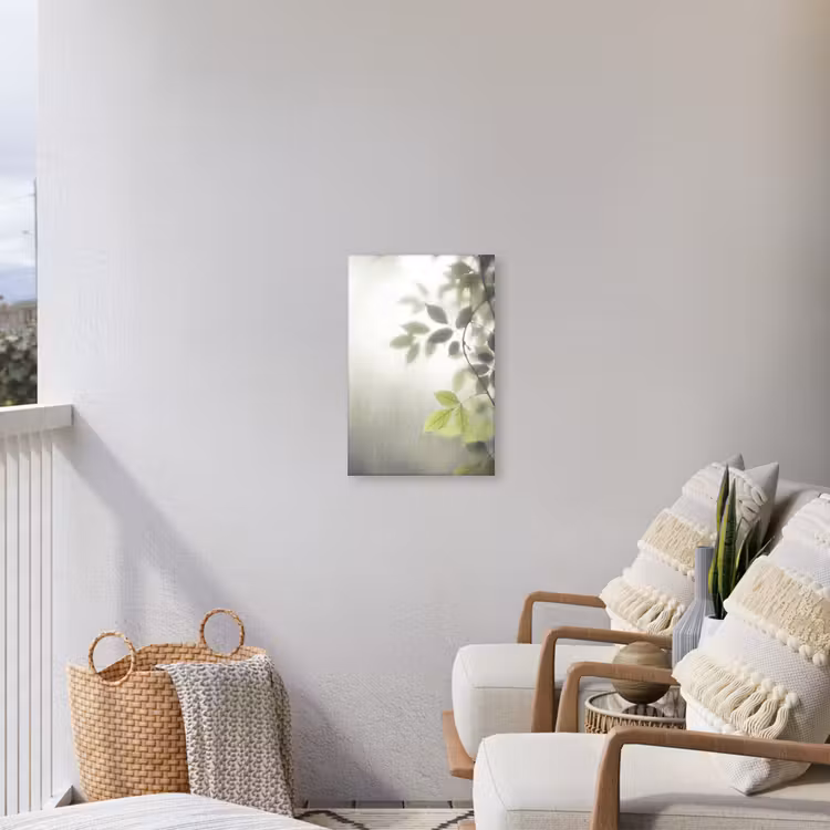Blad - Schaduw - Natuur - Abstract - Groen Tuinposter op houten frame 2 cm dik klein -sfeer1