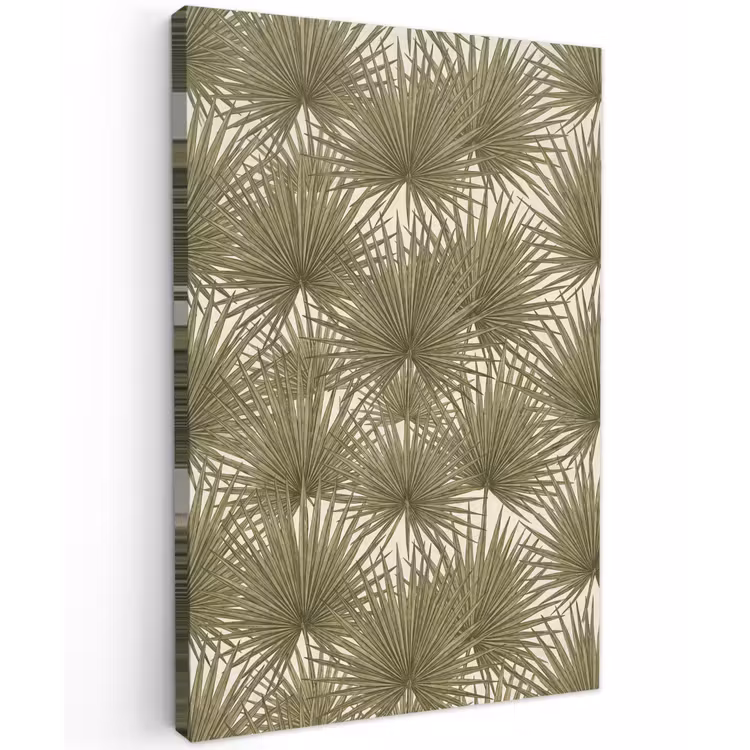 Blad - Tropisch - Patroon - Natuur - Groen Tuinposter op houten frame 2 cm dik klein -3d
