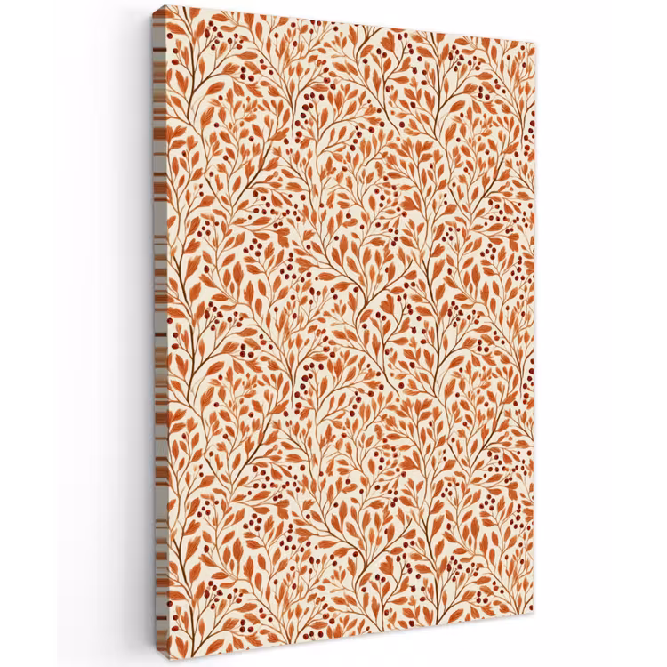 Bladeren - Botanisch - Terracotta Tuinposter op houten frame 2 cm dik klein 841 -3d