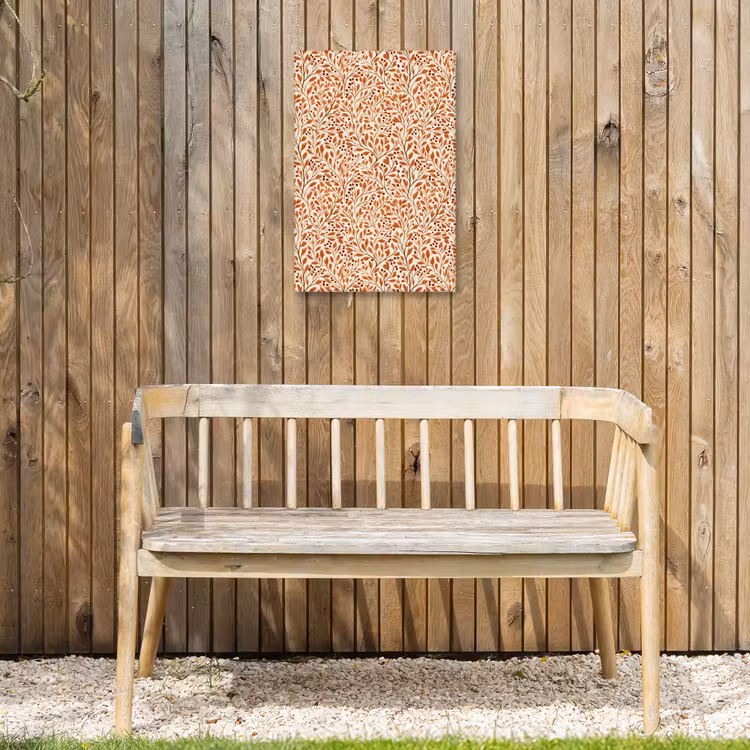 Bladeren - Botanisch - Terracotta Tuinposter op houten frame 2 cm dik klein 841 -sfeer4