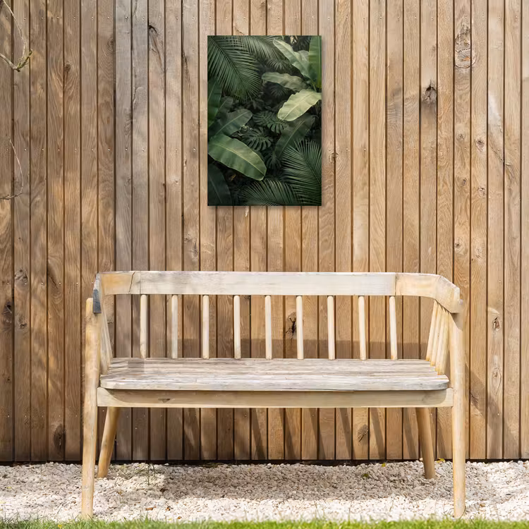 Bladeren - Groen - Tropisch - Natuur Tuinposter op houten frame 2 cm dik klein -sfeer4