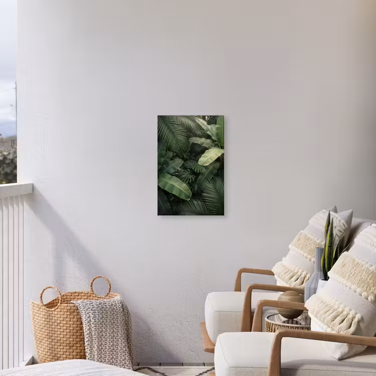 Bladeren - Groen - Tropisch - Natuur Tuinposter op houten frame 2 cm dik klein -sfeer1