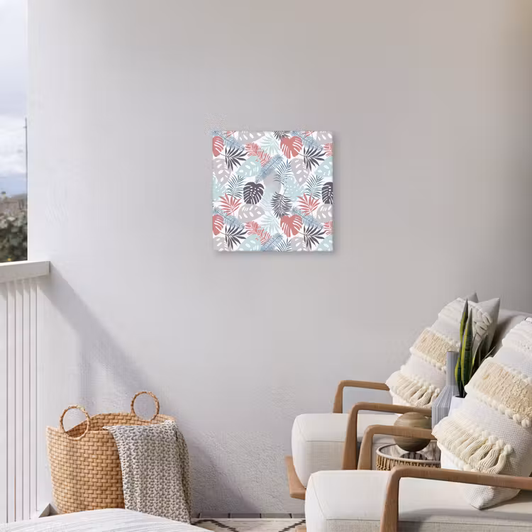 Bladeren - Jungle - Pastel - Tropisch Tuinposter op houten frame 2 cm dik klein -sfeer1