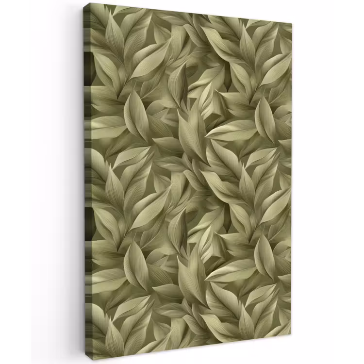 Bladeren - Modern - Groen Tuinposter op houten frame 2 cm dik klein 841 -3d
