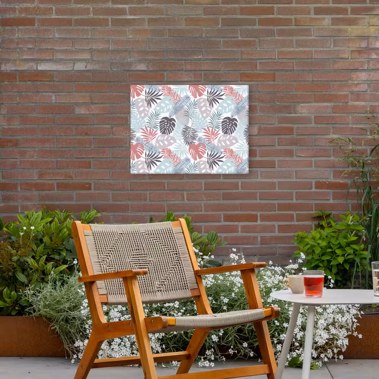 Inductie beschermer - Bladeren - Pastel - Jungle - Afdekplaat voor kookplaat Tuinposter op houten frame 2 cm dik klein -sfeer3