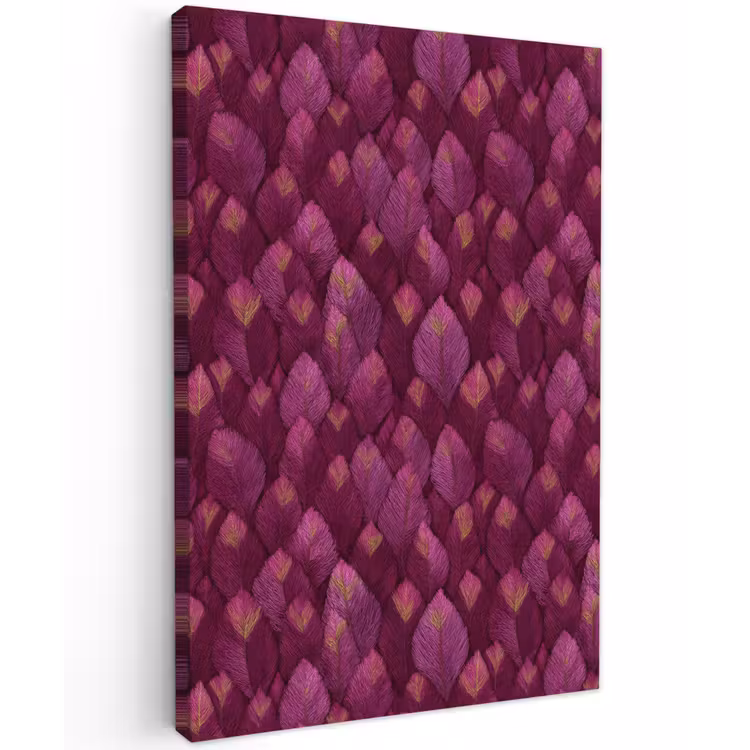 Bladeren - Patroon - Burgundy Tuinposter op houten frame 2 cm dik klein 841 -3d