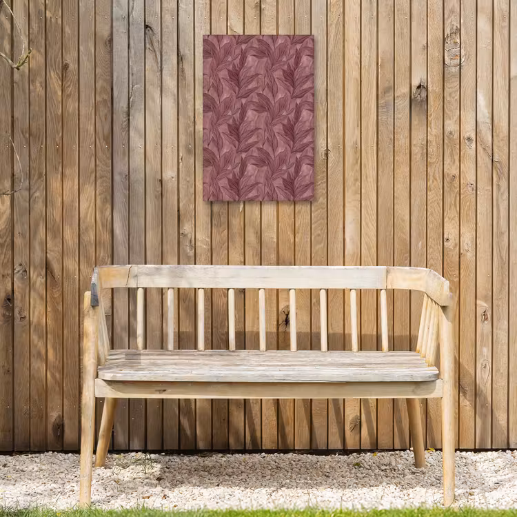 Bladeren - Patroon - Paars Tuinposter op houten frame 2 cm dik klein 841 -sfeer4