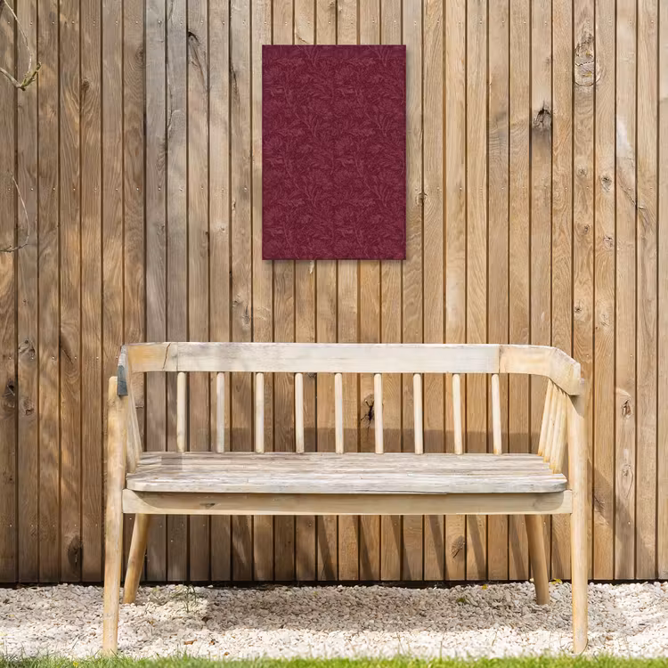 Bladeren - Patroon - Paars Tuinposter op houten frame 2 cm dik klein 841 -sfeer4