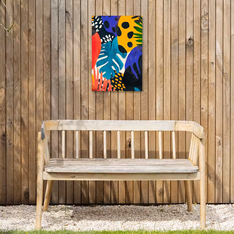 Bladeren - Vormen - Abstract - Kleurrijk Tuinposter op houten frame 2 cm dik klein -sfeer4