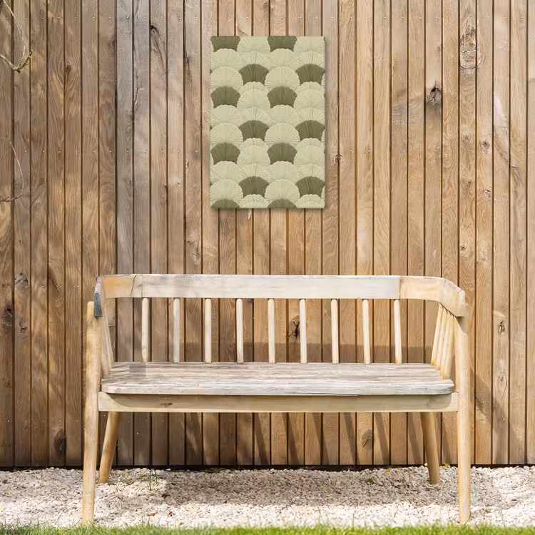 Bladeren - Structuur - Groen Tuinposter op houten frame 2 cm dik klein 841 -sfeer4