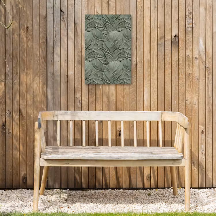 Bladeren - Textuur - Groen Tuinposter op houten frame 2 cm dik klein 841 -sfeer4