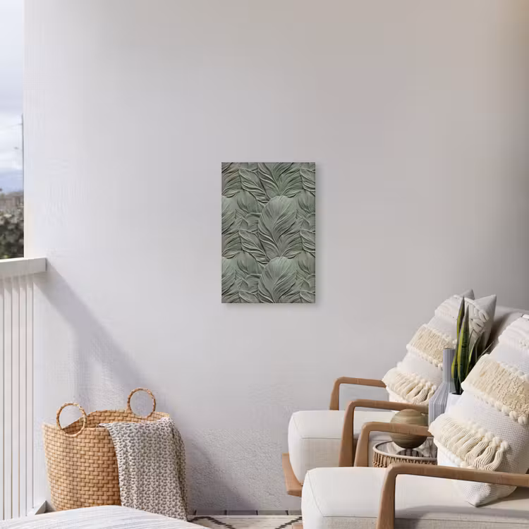Bladeren - Textuur - Groen Tuinposter op houten frame 2 cm dik klein 841 -sfeer1