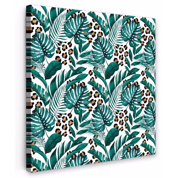 Bladeren - Tropisch - Jungle Tuinposter op houten frame 2 cm dik klein -3d