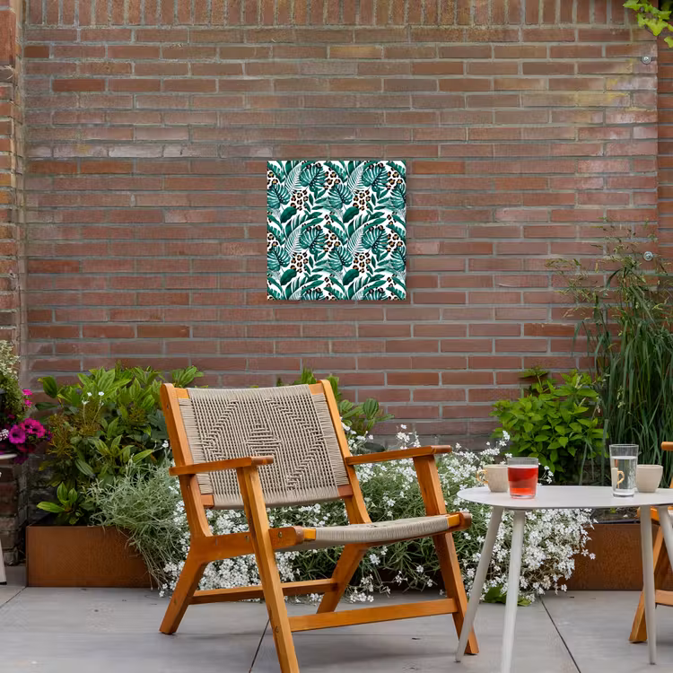 Bladeren - Tropisch - Jungle Tuinposter op houten frame 2 cm dik klein -sfeer3