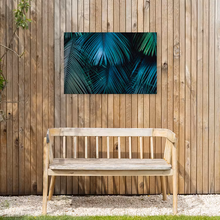Bladeren - Tropisch - Jungle Tuinposter op houten frame 2 cm dik middel -sfeer4