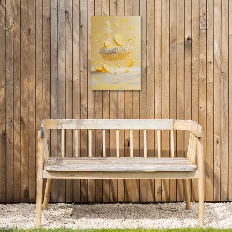 Citroen - Taart - Eten - Geel Tuinposter op houten frame 2 cm dik klein -sfeer4