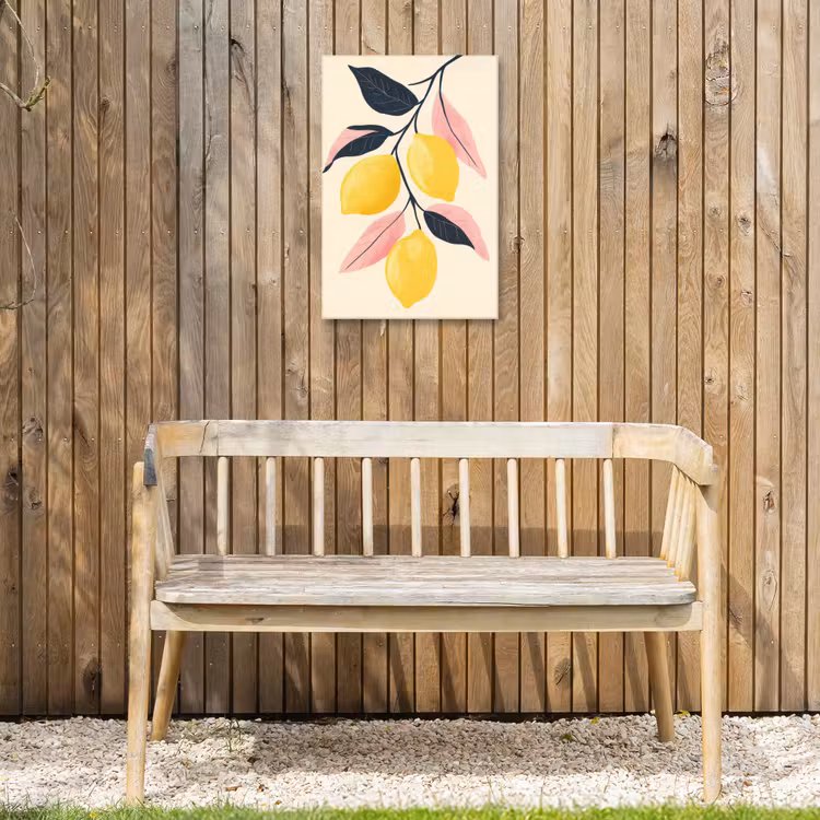 Citroenen - Felgeel - Tak - Bladeren Tuinposter op houten frame 2 cm dik klein -sfeer4