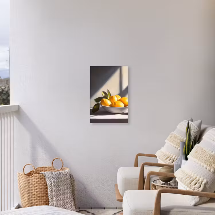 Citroenen - Stilleven - Geel Tuinposter op houten frame 2 cm dik klein -sfeer1