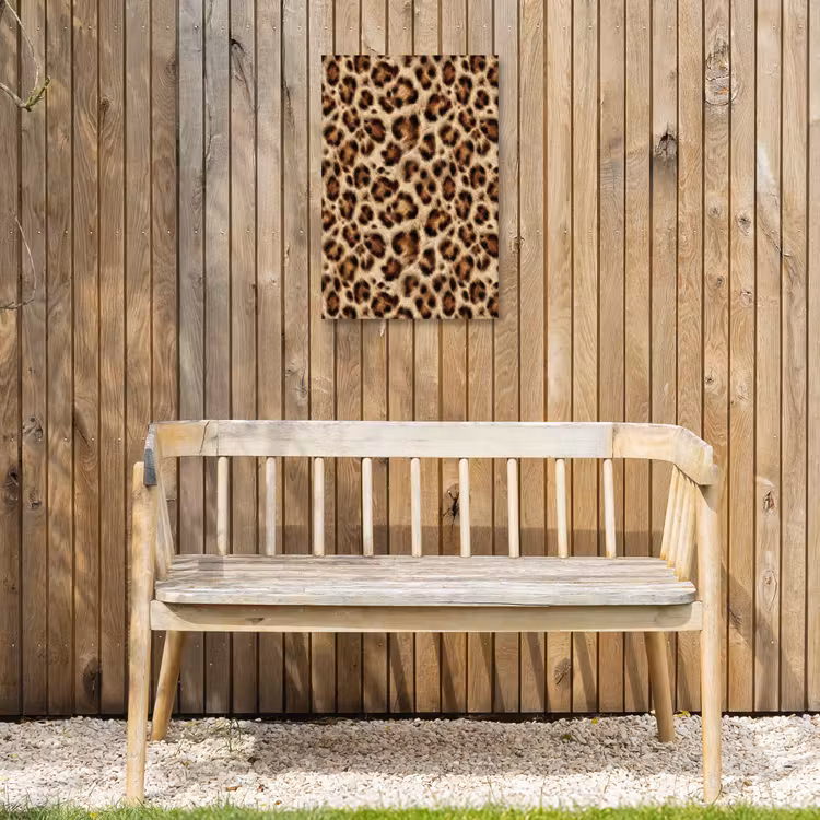 Luipaard - Bruin - Vacht Tuinposter op houten frame 2 cm dik klein 841 -sfeer4