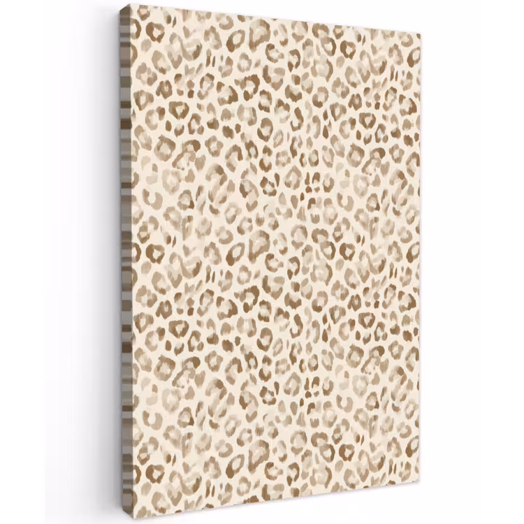 Luipaard - Klassiek - Beige Tuinposter op houten frame 2 cm dik klein 841 -3d
