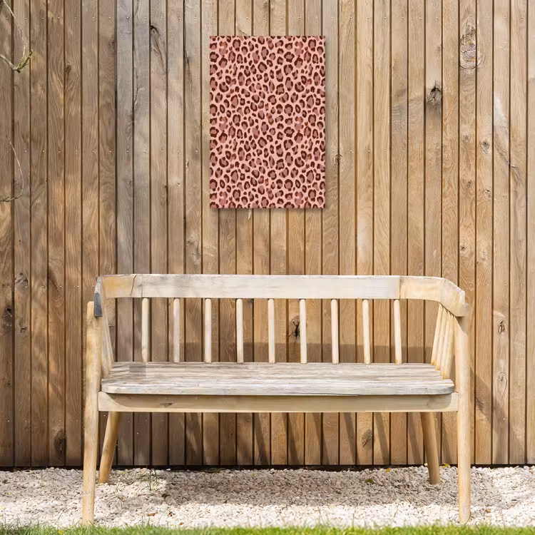 Luipaard - Patroon - Roze Tuinposter op houten frame 2 cm dik klein 841 -sfeer4