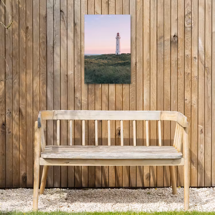 Vuurtoren - Duinlandschap - Zee Tuinposter op houten frame 2 cm dik klein -sfeer4